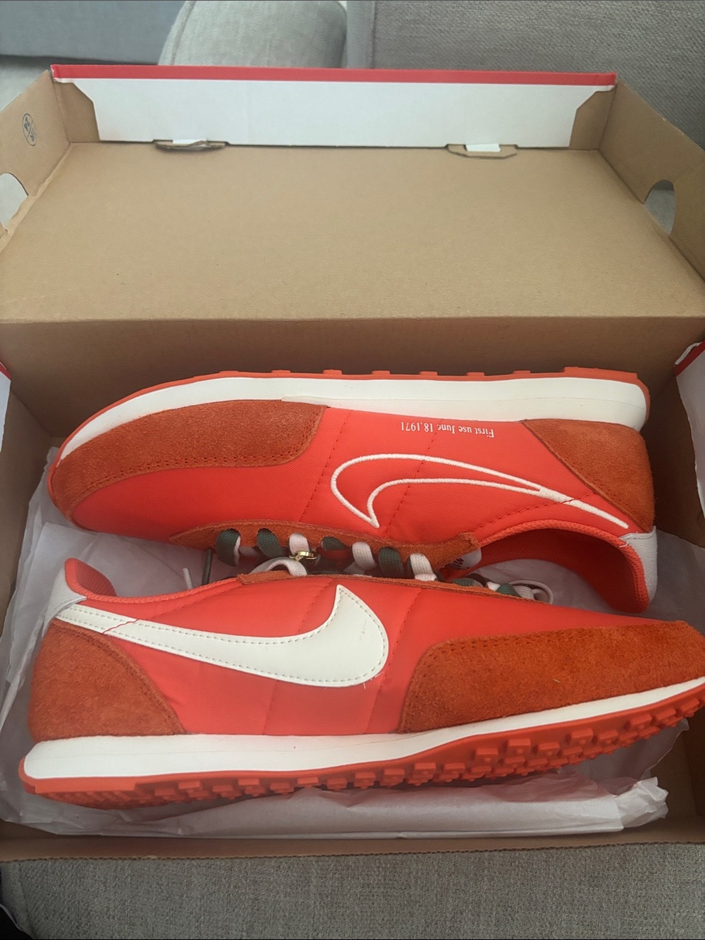 Nike Orange and White Low-Profile Running Shoes